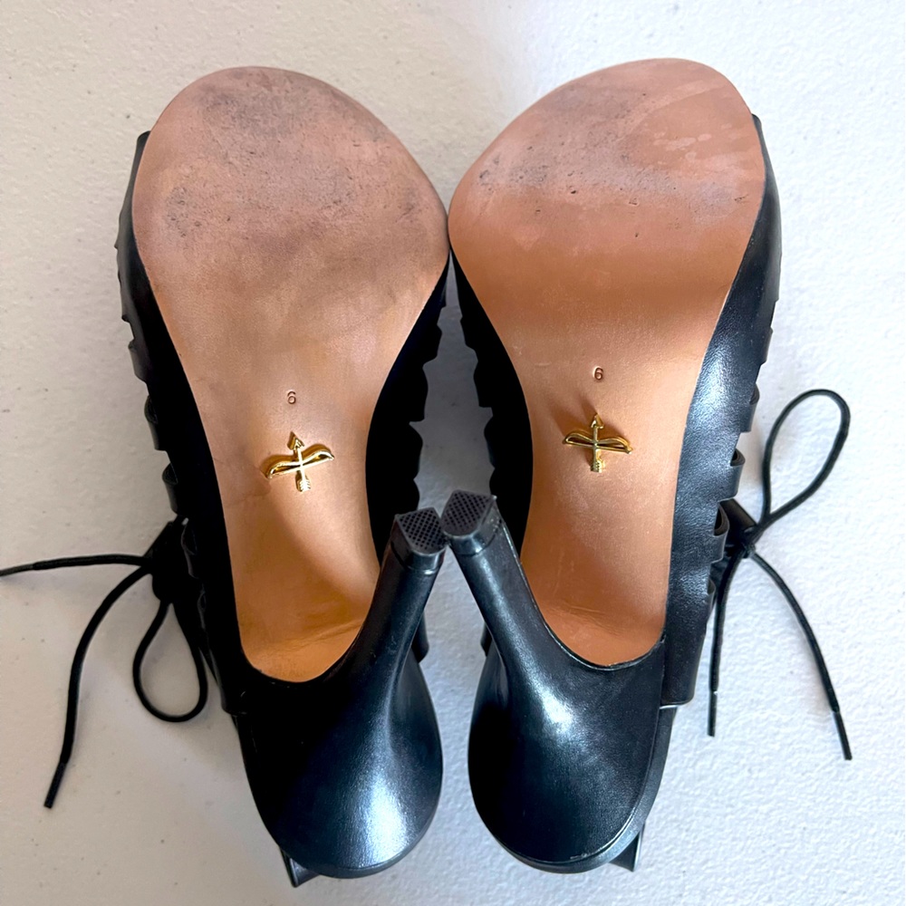 โจ Pour La Victoire Black Yermak Sandals - Italian Leather Glam! โจSize 9 - Picture 7 of 8